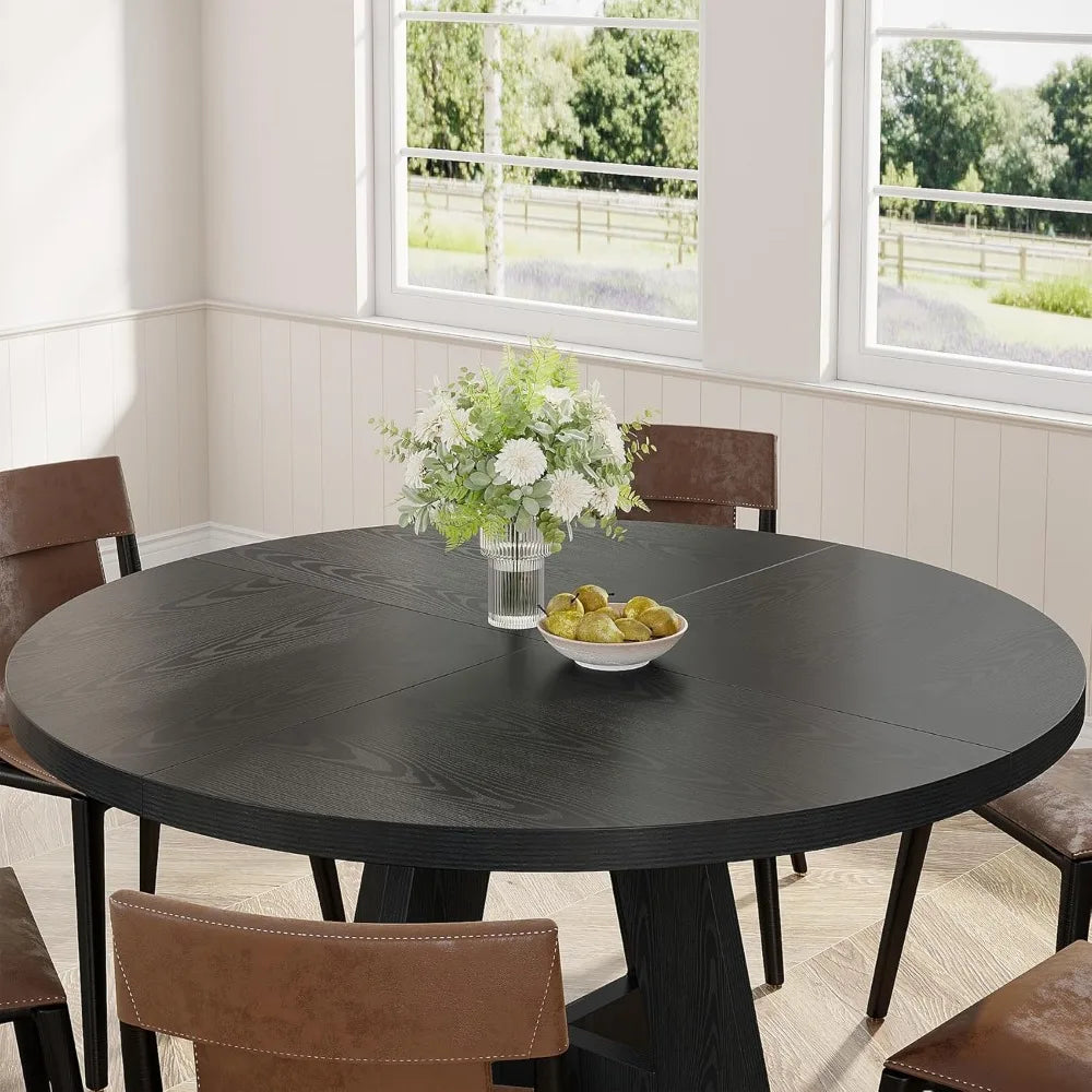 Farmhouse Round Dining Table Seats 4