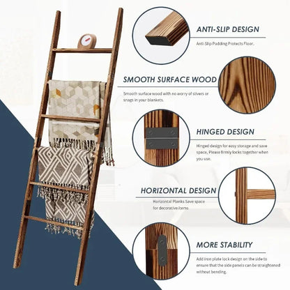 6-Tier Wooden Blanket/Quilt Rack