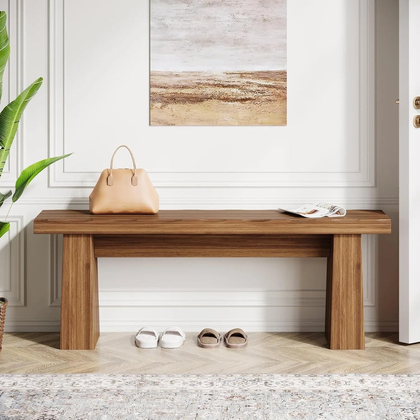 47-Inch Wood Entryway Bench