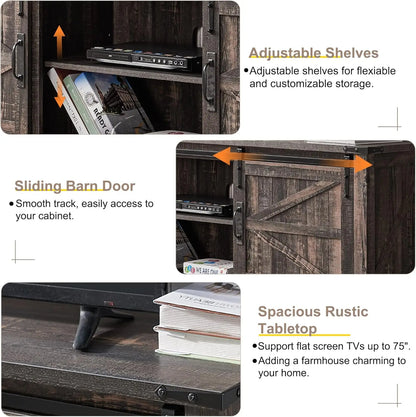 Farmhouse Rustic Wood Entertainment Center